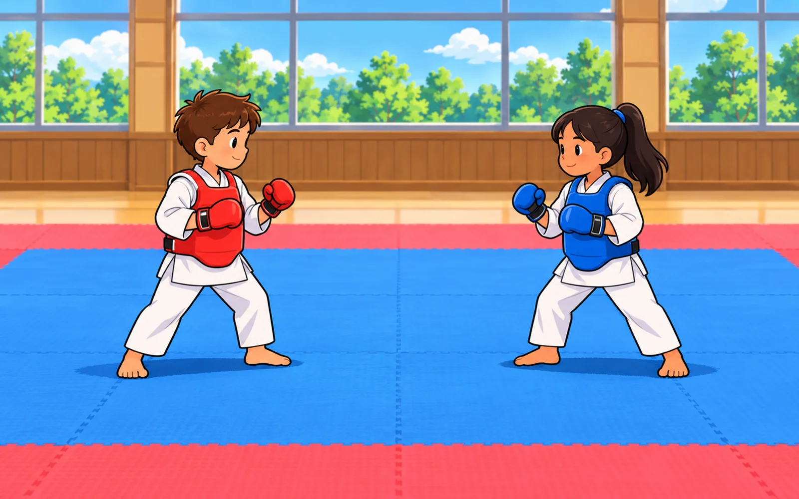 防具をつけて戦うのルールを表した絵